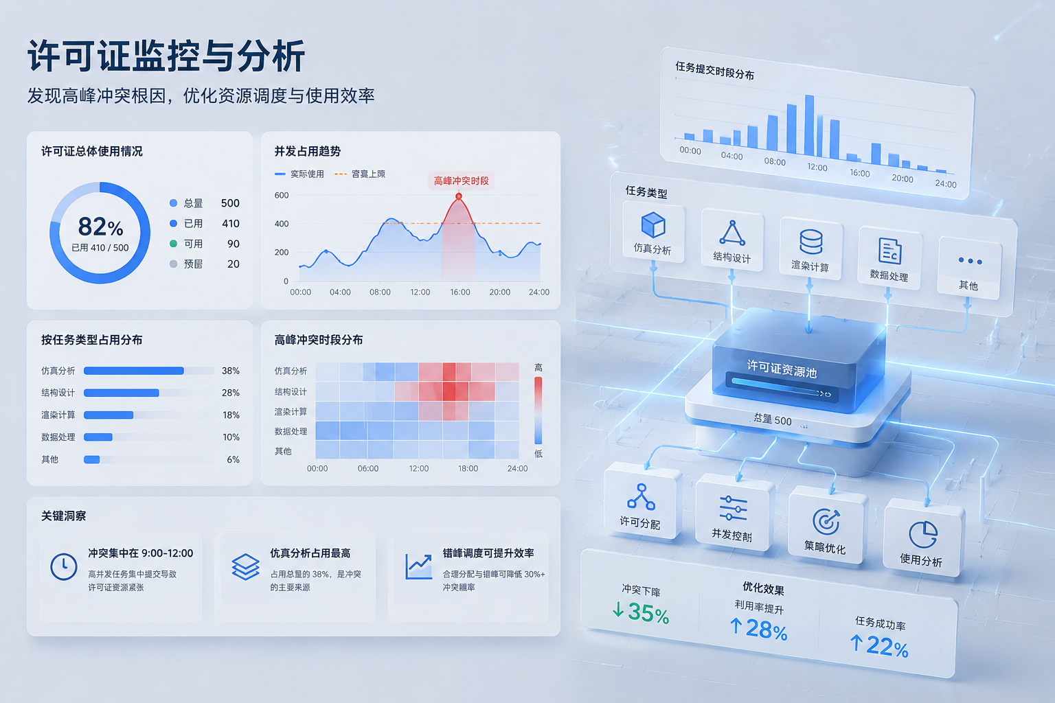许可证监控怎么发现高峰冲突根因:企业不能只盯拒绝记录,还要看任务类型和提交时段